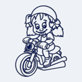 Autoaufkleber mit Kindernamen - Kleines Mdchen auf einem Motorrad