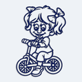 Autoaufkleber mit Namen - Kleines Mdchen auf einem Fahrrad